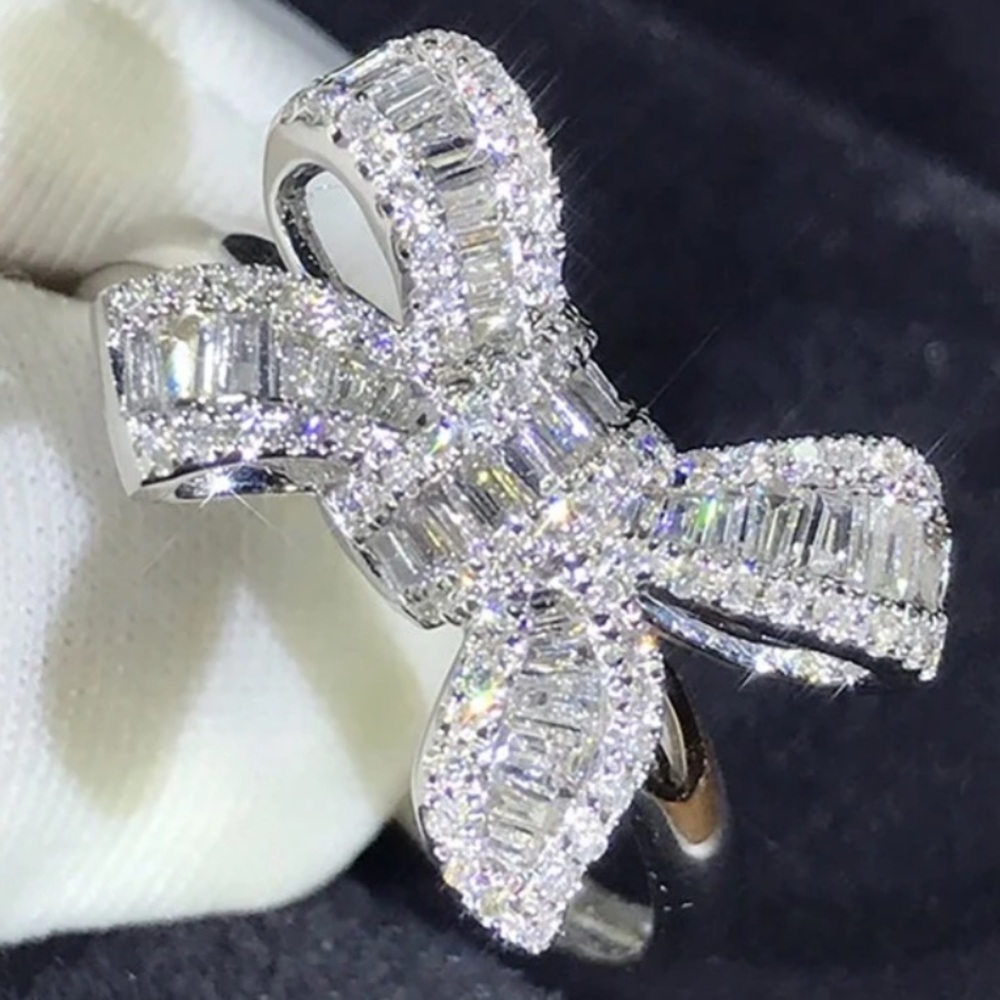 Cubic Zirconia Bow Tie Ring